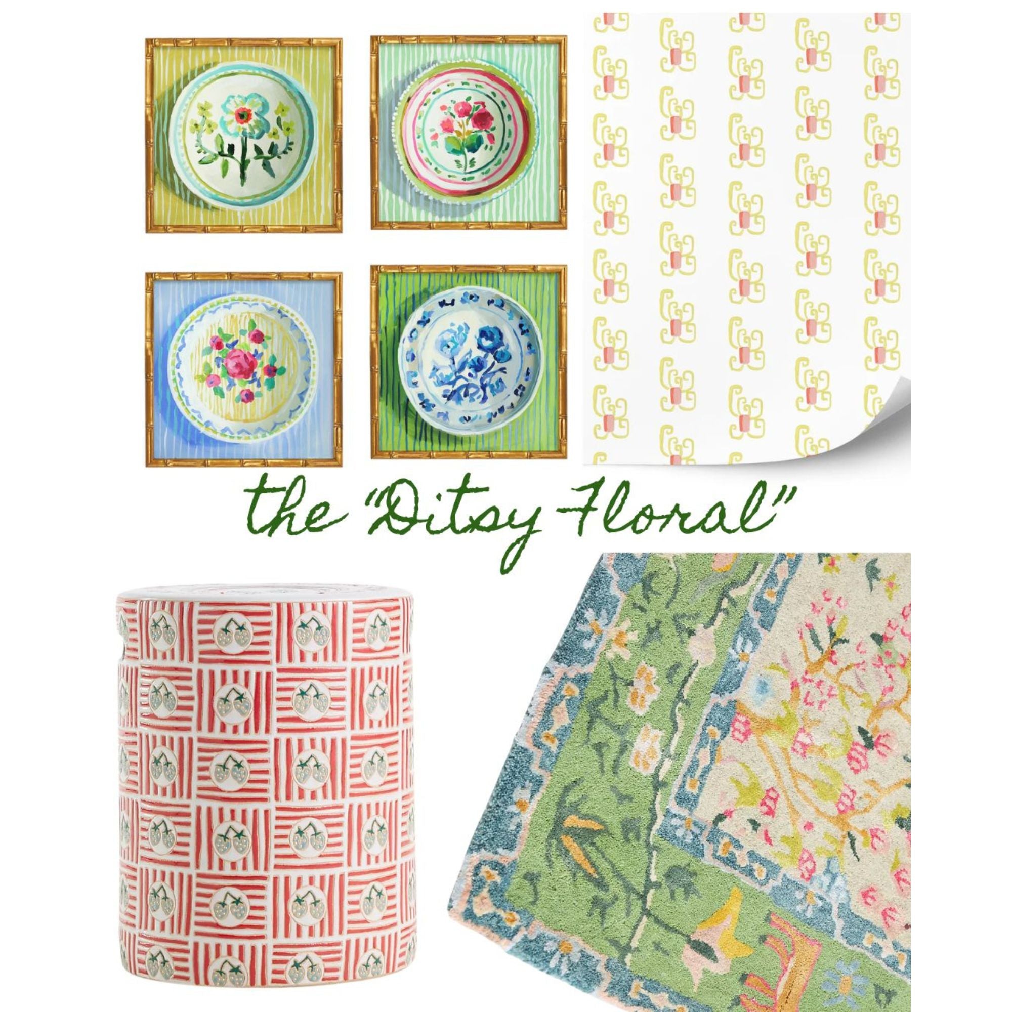 Ditsy Floral Prints (set of four)